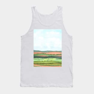 Orange and Green Landscape Tank Top